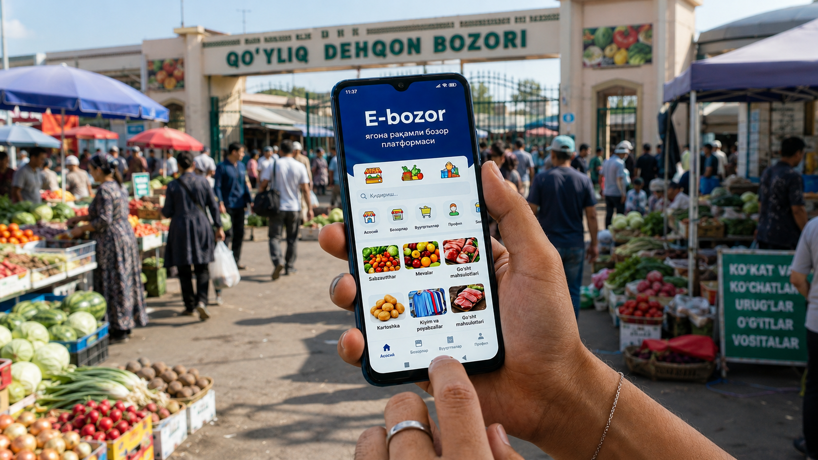 В Узбекистане запустят единую цифровую платформу рынков E-bozor